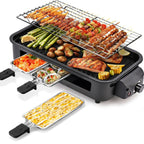 1800W 2-in-1 Electric Grill & Pan, Detachable Non-Stick Plate, Easy Clean