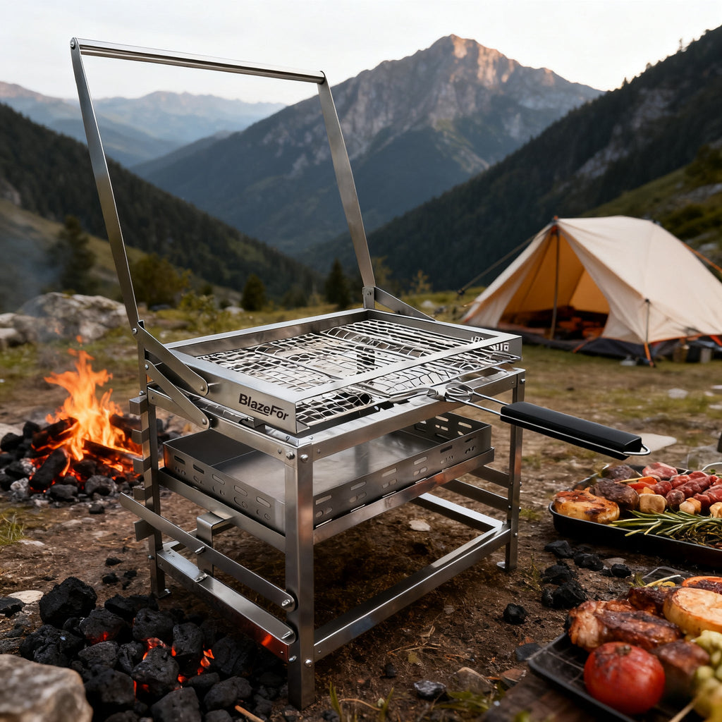 Adjustable Charcoal Rotating Grill | Auto Rotary BBQ