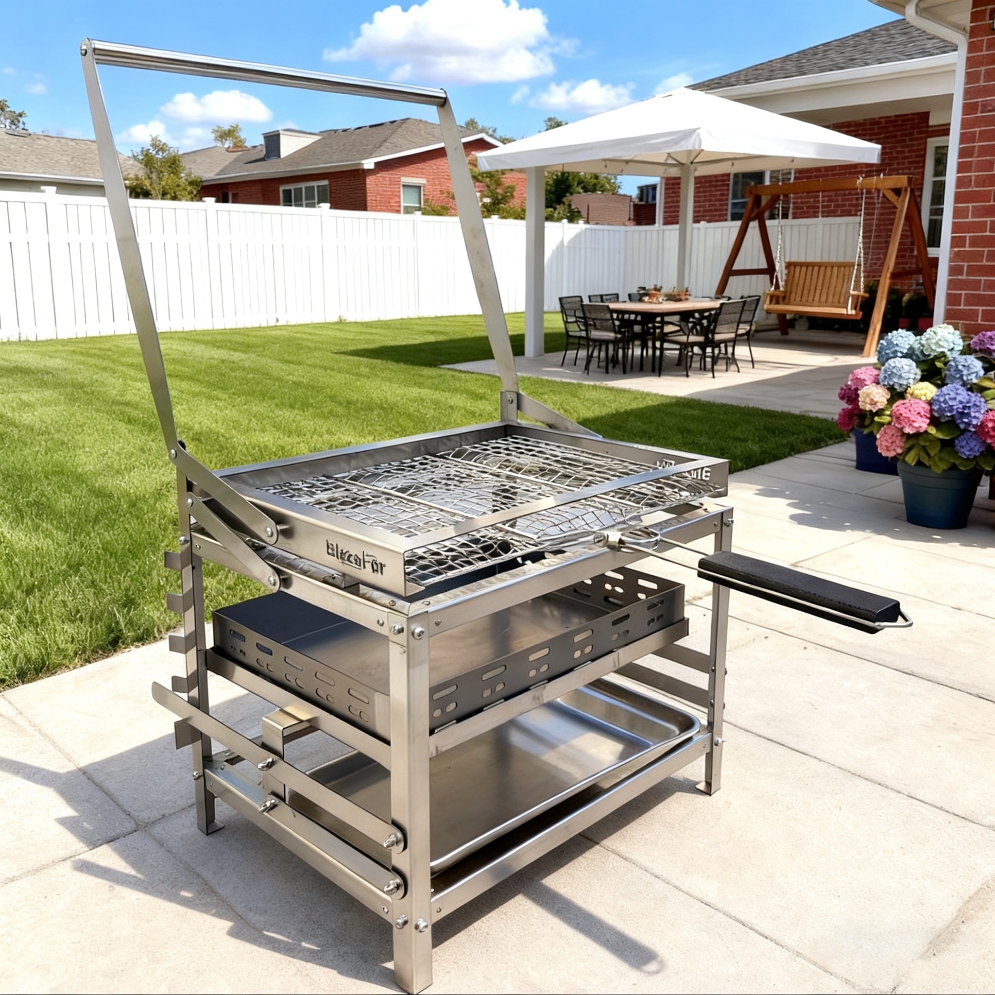 Adjustable Charcoal Rotating Grill | Auto Rotary BBQ