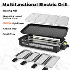 1800W 2-in-1 Electric Grill & Pan, Detachable Non-Stick Plate, Easy Clean