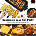 1800W 2-in-1 Electric Grill & Pan, Detachable Non-Stick Plate, Easy Clean