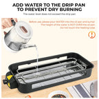1800W 2-in-1 Electric Grill & Pan, Detachable Non-Stick Plate, Easy Clean