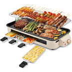 1800W 2-in-1 Electric Grill & Pan, Detachable Non-Stick Plate, Easy Clean